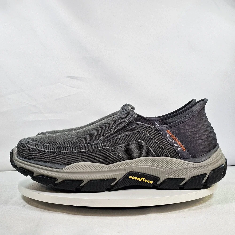 New Skechers Hands Free Slip-ins Relaxed Fit Garner Newick Gray Shoes Mens 9